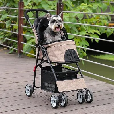 Poussette pour Chien  PetStroller™  Beige Securite Du Chien