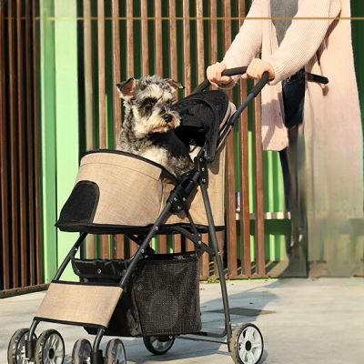 Poussette pour Chien  PetStroller™ Beige  Securite Du Chien