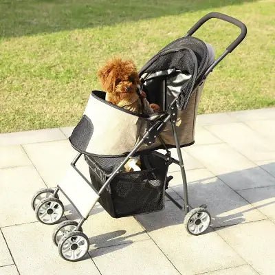 Poussette pour Chien  PetStroller™ Beige  Securite Du Chien