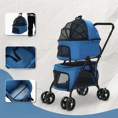 Poussette pour Chien PetStroller™ Bleu Securite Du Chien