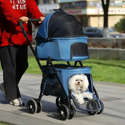 Poussette pour Chien PetStroller™ Bleu Securite Du Chien