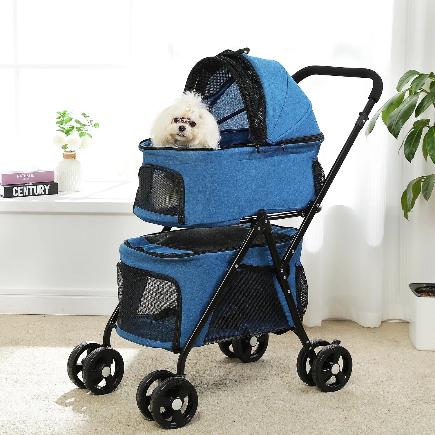 Poussette pour Chien PetStroller™ Bleu Securite Du Chien