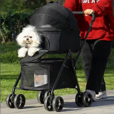 Poussette pour Chien - PetStroller™ - Noir - Securite Du Chien