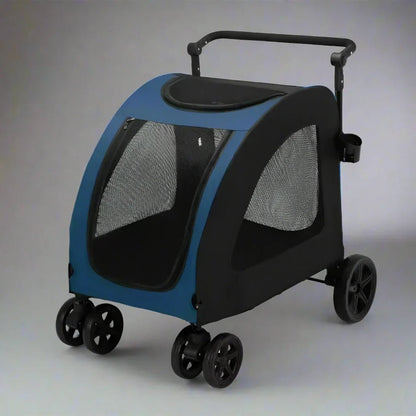 Poussette pour Chien StrollyPet™ Bleu Securite Du Chien