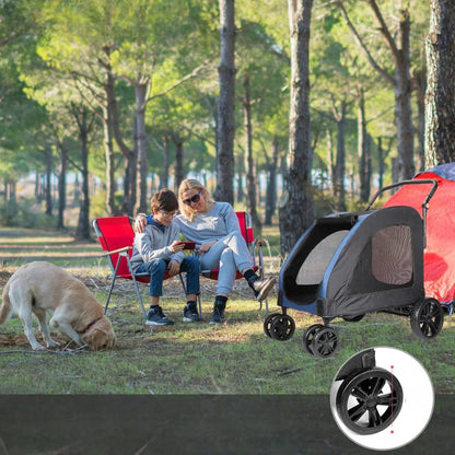 Poussette pour Chien StrollyPet™ Bleu Securite Du Chien