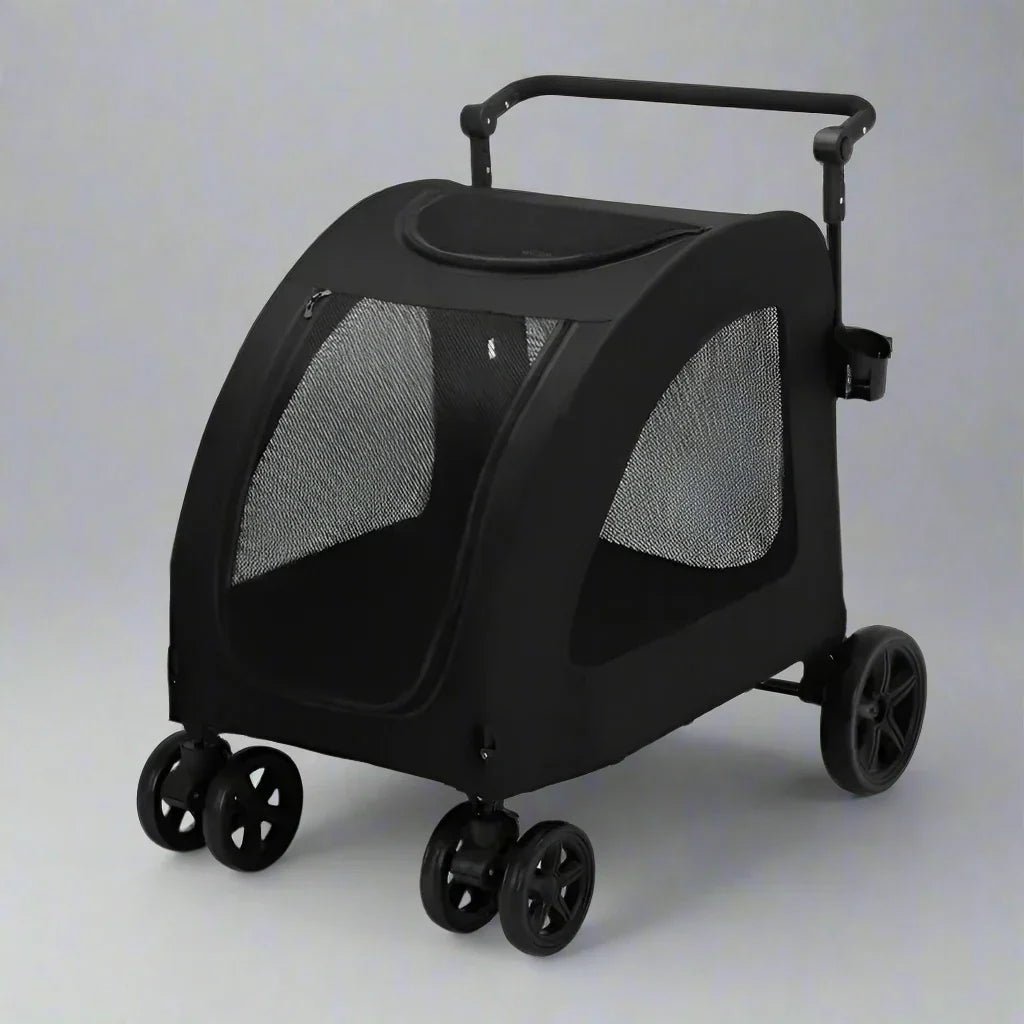 Poussette pour Chien - StrollyPet™ - Noir - Securite Du Chien